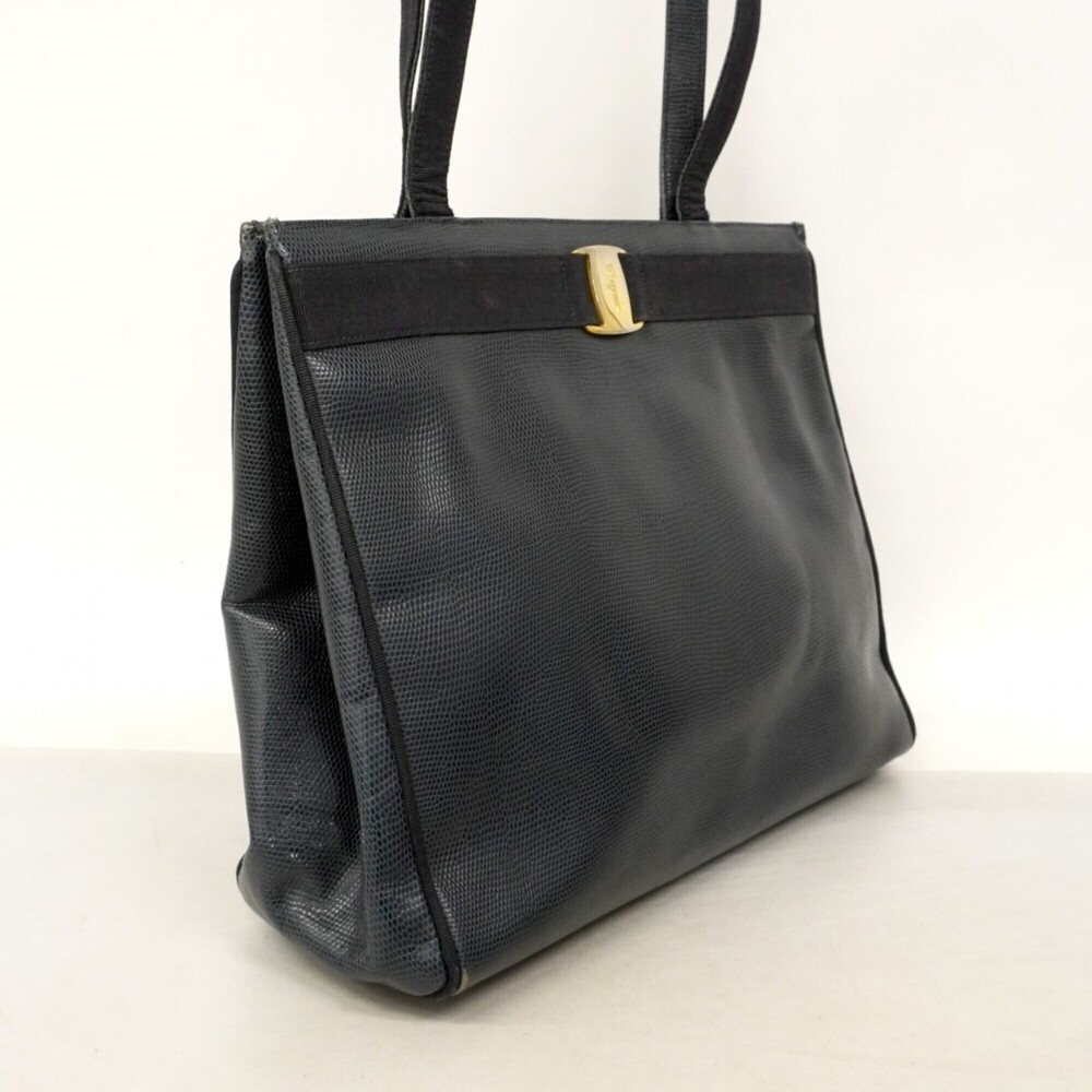 Salvatore Ferragamo Vara Leather Tote Bag, Navy, Women's - Picture 2 of 13